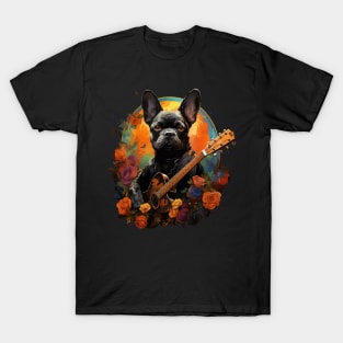 French Bulldog Playing Guitar T-Shirt